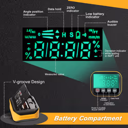 Digital Angle Finder, Level Box with Data Hold, Digital Angle Gauge with V-Groove Magnetic Base, Protractor Inclinometer for Woodworking, Building,