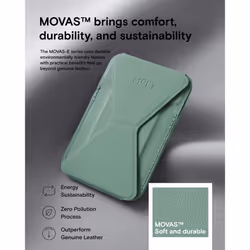 MOFT Magnetic Wallet Stand Compatible with iPhone 16/15/14/13/12 Series  Angle Adjustment & Magsafe Compatible MOVAS Phone Stand Seafoam