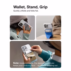 MOFT Magnetic Wallet Stand Compatible with iPhone 16/15/14/13/12 Series  Angle Adjustment & Magsafe Compatible MOVAS Phone Stand Earthen Beige