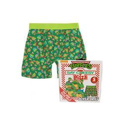 Teenage Mutant Ninja Turtles 881357-medium-32 Teenage Mutant Ninja Turtles Mens Boxer Briefs in Pizza Box - Green - Medium - 32-34
