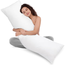 The Helper Bees B01FXROXFW bed pillow Rectangular 50.8 x 137 cm Polyester fiber White
