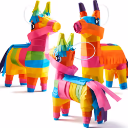 3 pcs Mini Donkey Pinatas 19cmx14cm Cinco De Mayo Rainbow Color for Fun Fiesta Taco Party Supplies, Luau Event Photo Props, M ...