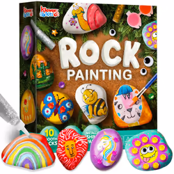JOYIN Rock Painting Kit for Kids  Arts and Crafts for Girls & Boys Ages 6-12  DIY Supplies for Painting Rocks  Easter Craft K ...