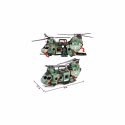 JOYIN 10-in-1 Jumbo Military Transport Helicopter Toy Set Including Helicopter with Realistic Light & Sound, Military Truck, Kayak boat, Motorcycle,