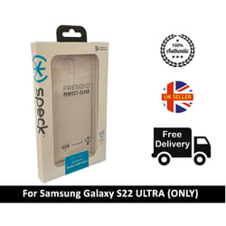 Speck Presidio Perfect Clear Case [ For Samsung Galaxy S22 ULTRA ] Slim Shockproof Microban Protection Cover - Clear