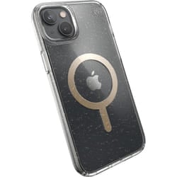 Speck Presidio Perfect Clear Glitter + MS Apple iPhone 14 Plus/15 Plus Clear / Gold Glitter - with Microban