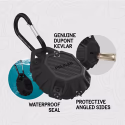 Pelican Marine AirTag Holder - Waterproof AirTag Keychain with Carabiner Clip [Impact Resistant] [Travel Essentials] Protective Apple Air Tag Case for