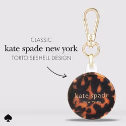 Kate Spade New York AirTag Holder with Gold Ring Clip - Protective Case for Apple AirTag - Tortoiseshell