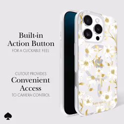 kate spade new york iPhone 16 Pro Case - Compatible with MagSafe - Designer Phone Case - Sunshine Floral Gems