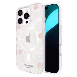 kate spade new york iPhone 16 Pro Case - Compatible with MagSafe - Designer Phone Case - Hollyhock Cream Floral