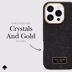 kate spade new york iPhone 16 Pro Case - Compatible with MagSafe - Designer Phone Case - Crystal Pave Nightfall