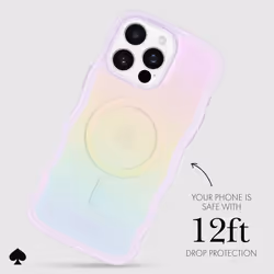 kate spade new york iPhone 16 Pro Max Case - Compatible with MagSafe - Designer Phone Case - Wavy Opal Iridescent