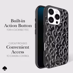 kate spade new york iPhone 16 Pro Max Case - Compatible with MagSafe - Designer Phone Case - City Leopard Black