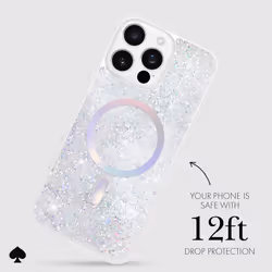 kate spade new york iPhone 16 Pro Max Case - Compatible with MagSafe - Designer Phone Case - Liquid Glitter Iridescent