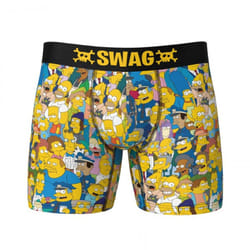 , Multicoloured) The Simpsons All Springfield Characters Swag Boxer Briefs - Large (36-38