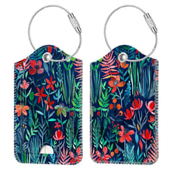 2 Pcs Luggage Tags  Fintie Privacy cover ID Label with Stainless Steel Loop and Address card for Travel Bag Suitcase (Jungle Night)
