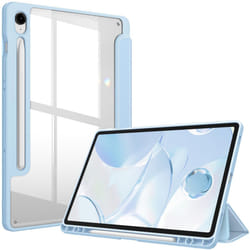 Hybrid Case for Samsung Galaxy Tab S9 FE 10.9 Inch/Tab S9 11 Inch 2023 Tablet with Pen Holder - Shockproof Protective Case with Transparent Hard Shell
