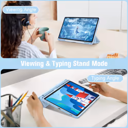 Hybrid Case for Samsung Galaxy Tab S9 FE 10.9 Inch/Tab S9 11 Inch 2023 Tablet with Pen Holder - Shockproof Protective Case with Transparent Hard Shell