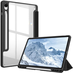 Hybrid Slim Case for Samsung Galaxy Tab S9 FE 10.9 Inch/Galaxy Tab S9 11 Inch 2023 with S Pen Holder, Shockproof Cover with Clear Transparent Back