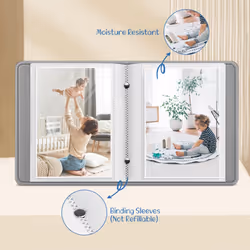 Fintie Photo Album 5x7 Photos - 52 Photos Small Mini Capacity Premium Vegan Leather Cover Photo Book  Portable Wallet Photo Album for Wedding Family B