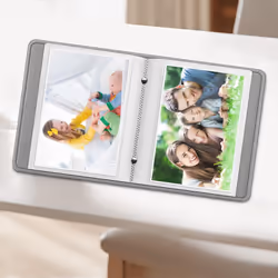 Fintie Photo Album 5x7 Photos - 52 Photos Small Mini Capacity Premium Vegan Leather Cover Photo Book  Portable Wallet Photo Album for Wedding Family B