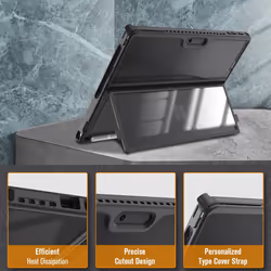 Hybrid Case Compatible with Microsoft Surface Pro 10 (2024) / Surface Pro 9 (2022) 13 inch, Shockproof Clear Cover with