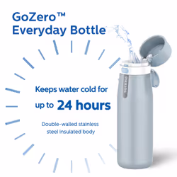 PHILIPS Filtered Water Bottle  Insulated Stainless Steel Water Purifier Bottle for Daily Life & Travel  BPA Free with GoZero Everyday Filter for Clean