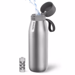 Philips GoZero Everyday Insulated Stainless Steel Water Bottle with Philips Everyday Tap Water Filter BPA Free Transform Tap ...
