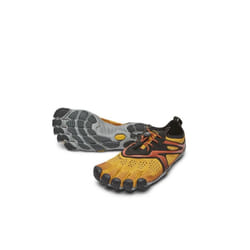 Vibram V-Run Men's Mega Grip Five Fingers Barefoot Training Running Shoes-Golden - 42 EU, Golden Yellow/Black