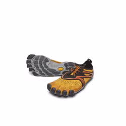 Vibram V-Run Men's Mega Grip Five Fingers Barefoot Training Running Shoes-Golden - 44 EU, Golden Yellow/Black
