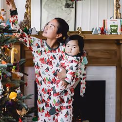 Burt's Bees Baby Family Jammies Matching Holiday Organic Cotton Pajamas  Modern Forest  Baby 1-Piece 3 Months