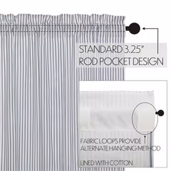 VHC Brands  Sawyer Mill Ticking Stripe Valance  Black  16x60