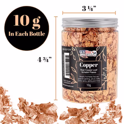 U.S. Art Supply Metallic Foil Schabin Gilding Genuine Copper Leaf Flakes in a 10 Gram Bottle (Pack of 3) - Gild Picture Frames  Paintings  Furniture