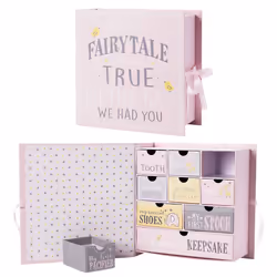 VOTUM Baby Keepsake Box for Treasured Memories Fairytale - Lightweight Handcrafted Baby Boxes with 9 Labeled Compartments f ...