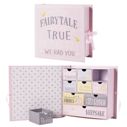 VOTUM Baby Keepsake Box for Treasured Memories  Fairytale - Lightweight  Handcrafted Baby Boxes with 9 Labeled Compartments for First Memories - Gende