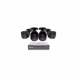 Swann Security CCTV Kit, 4 Channel 1080p Full HD 1TB HDD DVR-4580 with 4 x PRO-1080MSB Black Enforcer Bullet Analogue CCTV Ca ...