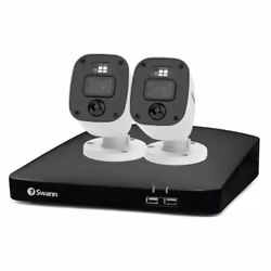 Swann Home 2 Camera 4 Channel 1080p Full HD DVR 64GB SD Card Security System with Mic