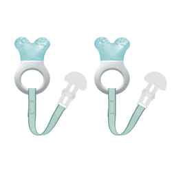MAM Baby Toys  Teething Toys  Mini Cooler Teether with Clip  Boy  2+ Months  2 Count