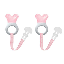 MAM Baby Toys  Teething Toys  Mini Cooler Teether with Clip  Girl  2+ Months  2 Count