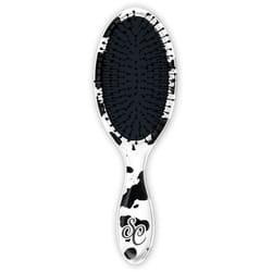 Southern Couture Cow Print Black and White Acrylic Round Paddle Brush 6 inch