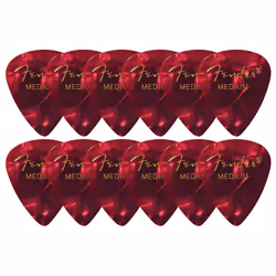 Fender Premium Celluloid 351 Shape Picks  Medium  Red Moto - 12 Pack