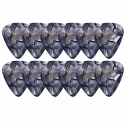 Fender Premium Celluloid 351 Shape Picks  Medium  Black Moto - 12 Pack