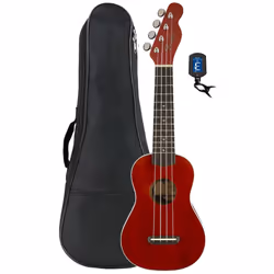 Fender Venice Soprano Ukulele - Cherry Bundle with Gig Bag and Tuner
