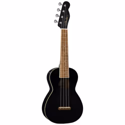 Fender Monterey Concert Ukulele - Black Bundle with Gig Bag  Tuner  and Austin Bazaar Instructional DVD