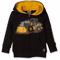 John Deere baby boys Fleece Zip Hoody Hooded Sweatshirt Black 2-3T U