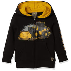 John Deere baby boys Fleece Zip Hoody Hooded Sweatshirt  Black  2-3T U