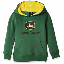 John Deere boys Fleece Hoody Pull Over Hooded Sweatshirt  Green Trademark  14-16 US