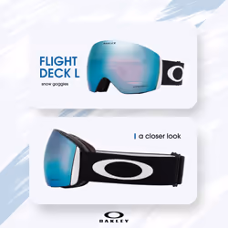 Oakley Flight Deck L OO7050 Black/Prizm Sapphire Iridium Ski Goggles For Men For Women + BUNDLE with Designer iWear Eyewear Kit