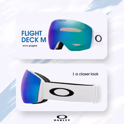 Oakley Flight Deck M Matte White w/Prizm Argon Ski Goggles For Men For Women + BUNDLE with Designer iWear Eyewear Kit