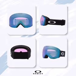 Oakley Flight Deck M OO7064 Matte Black/Prizm Iced Iridium Ski Goggles For Men For Women + BUNDLE with Designer iWear Eyewear Kit
